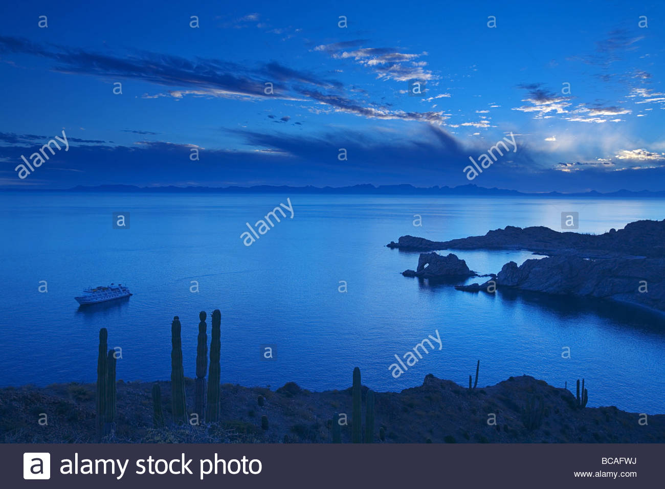 Expedition nave, Isla Santa Catalina, Golfo di California, Messico. Foto Stock