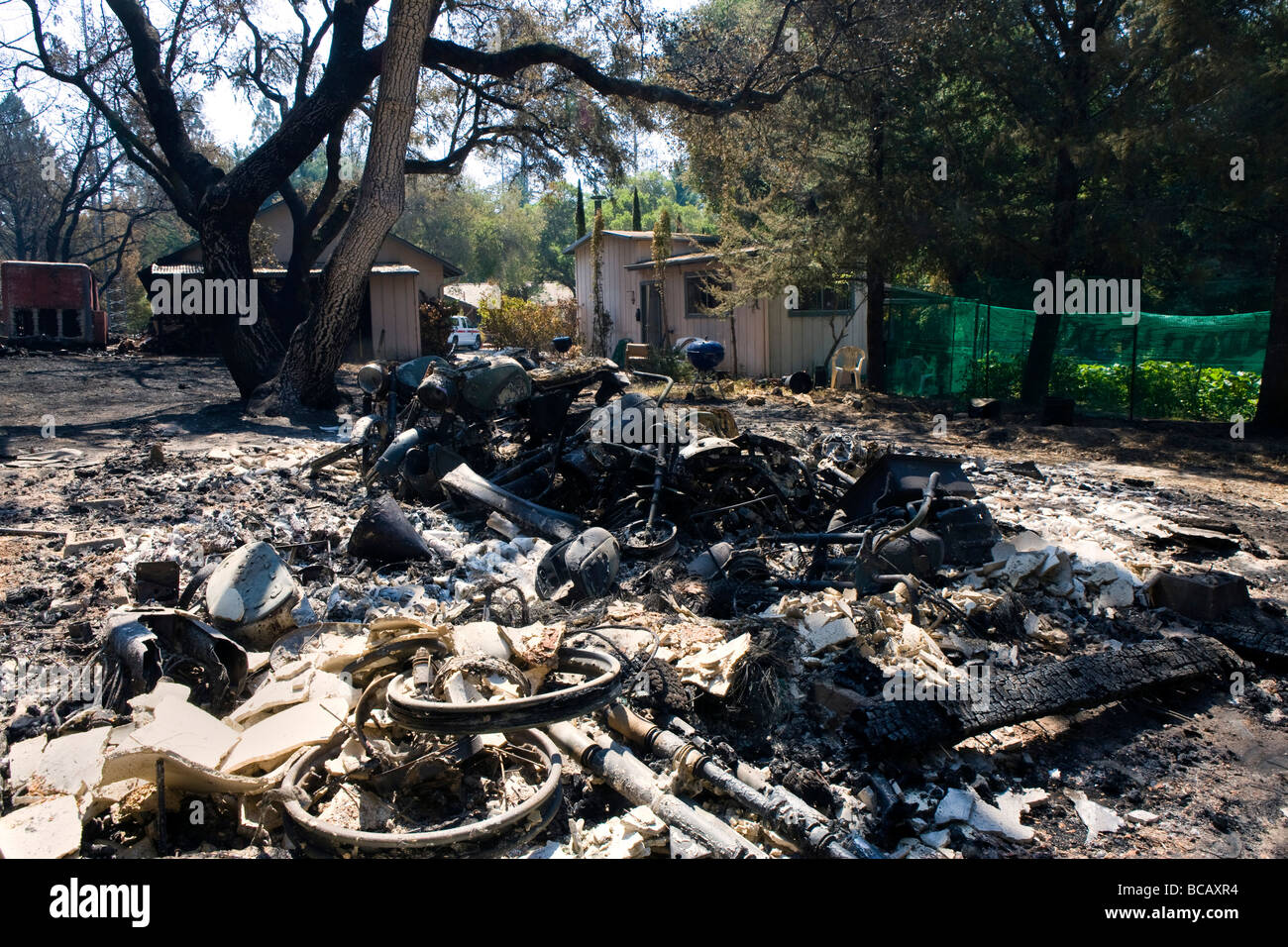 California wildfire distruzione in Santa Cruz Mountains Foto Stock