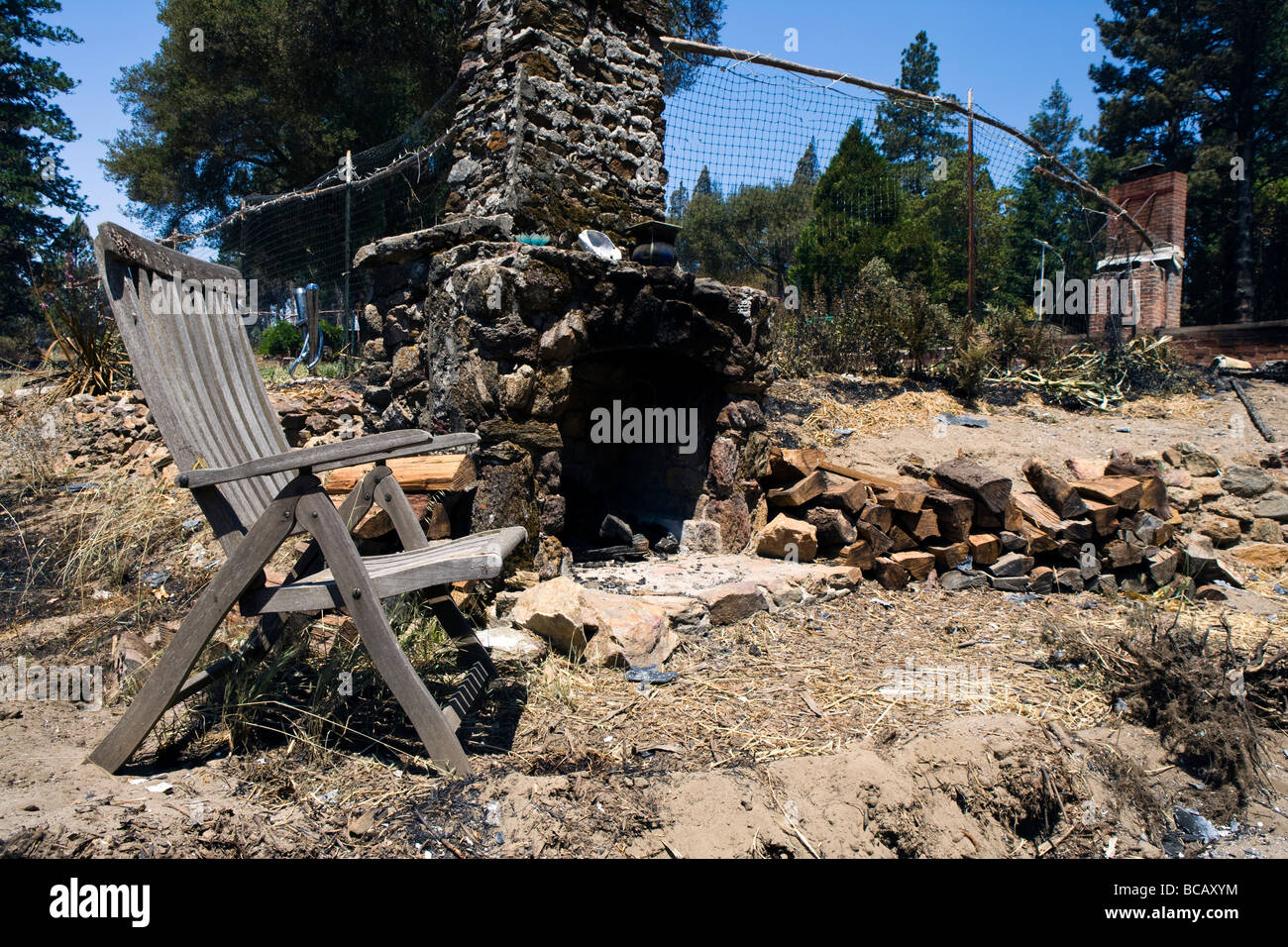 California wildfire distruzione in Santa Cruz Mountains Foto Stock