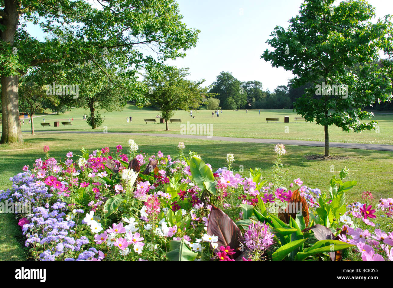 Victoria Park, South Road, Haywards Heath, West Sussex, in Inghilterra, Regno Unito Foto Stock