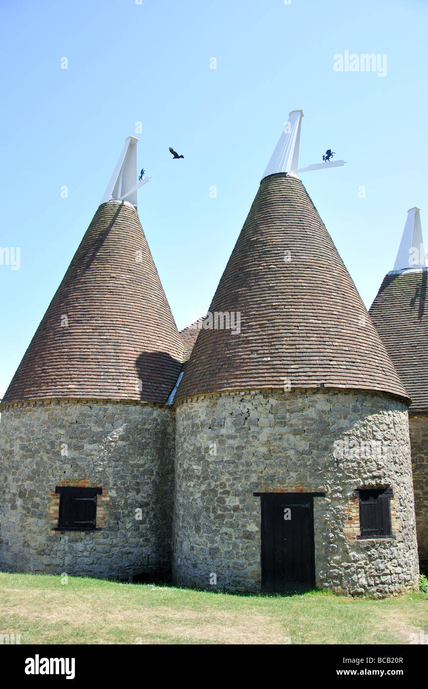 Oast house, il museo sulla vita del Kent, Sandling, Kent, England, Regno Unito Foto Stock