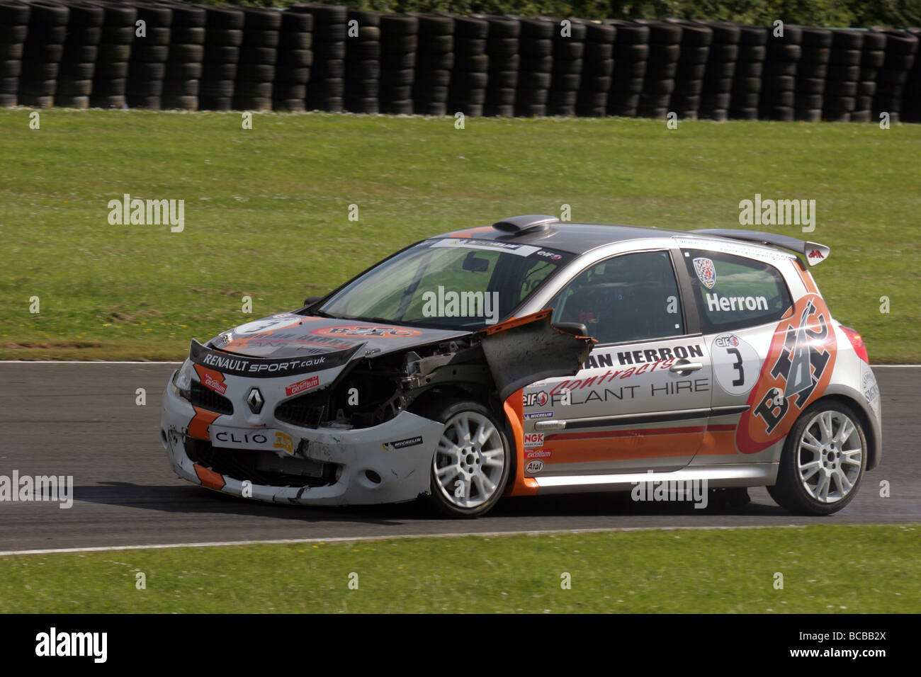 Andrew Herron, Elf Renault Clio Cup è il Regno Unito il premier, circuito di Croft 2009, BTCC. Foto Stock