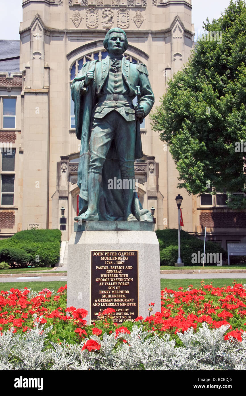 Statua di Giovanni Muhlenberg Muhlenberg College Allentown PA Foto Stock