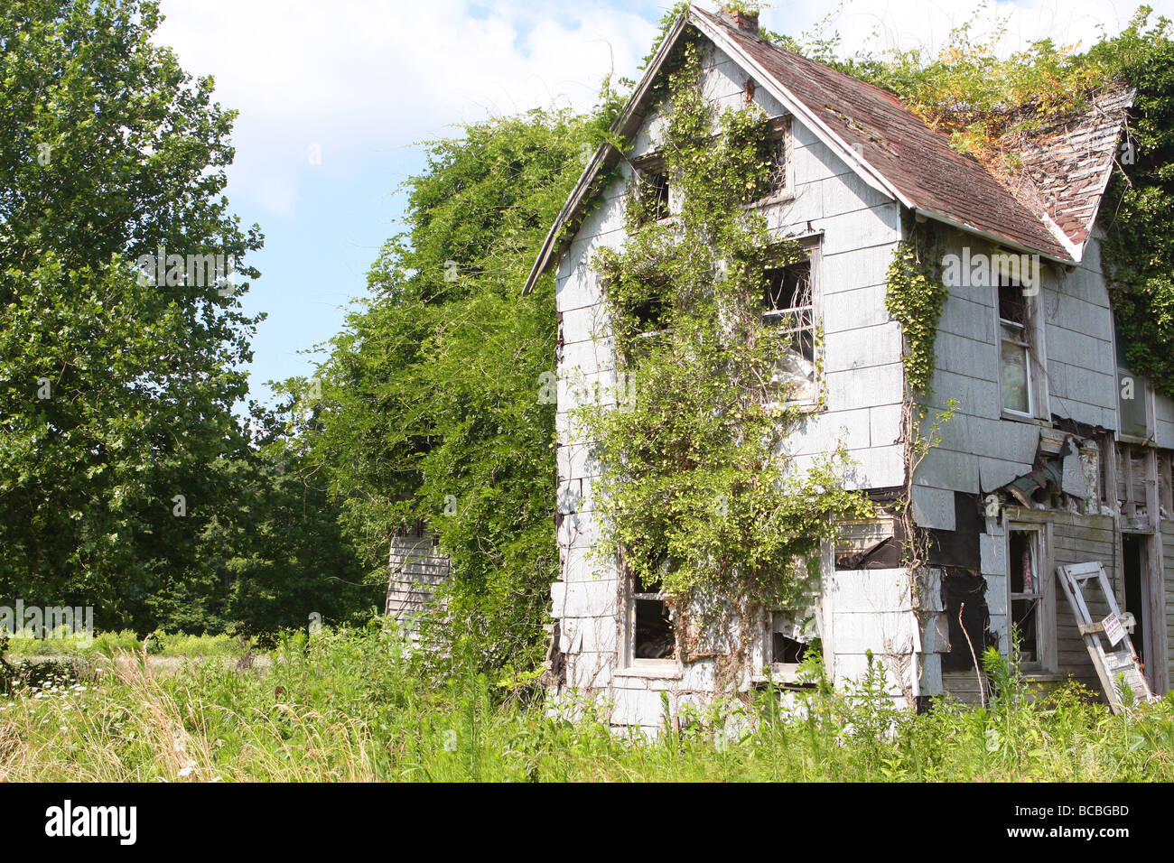 Una casa abbandonata nel Delaware Foto Stock