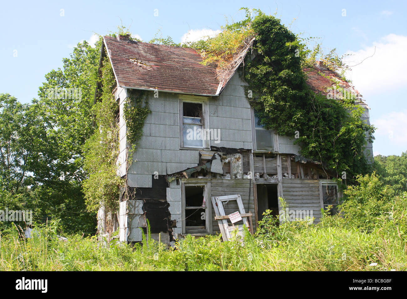 Una casa abbandonata nel Delaware Foto Stock