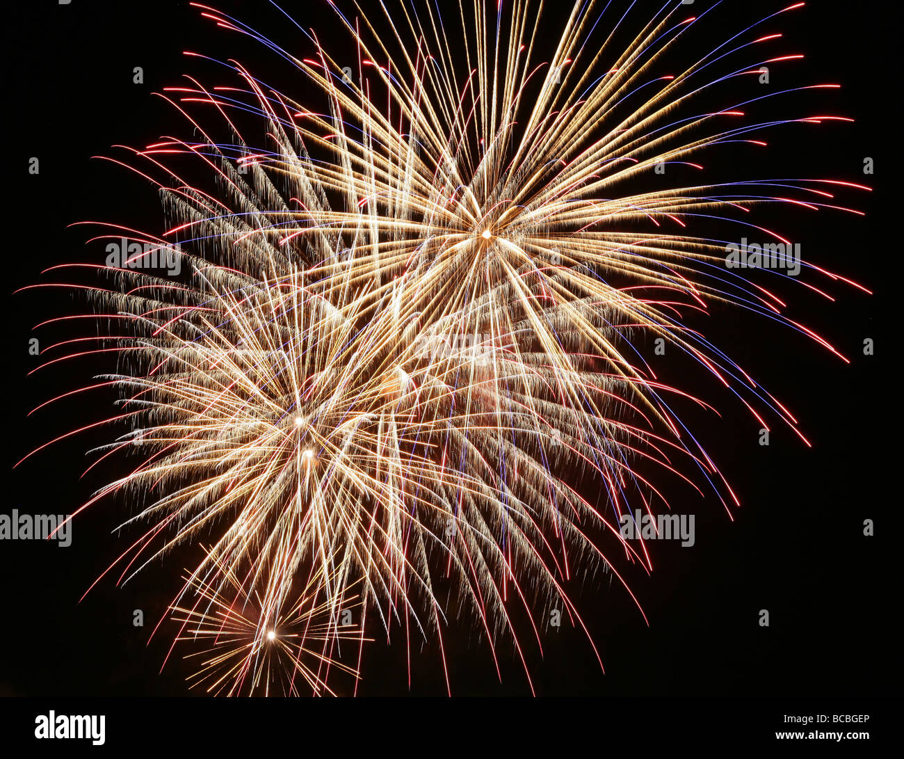 Quarto di luglio Fireworks display Foto Stock