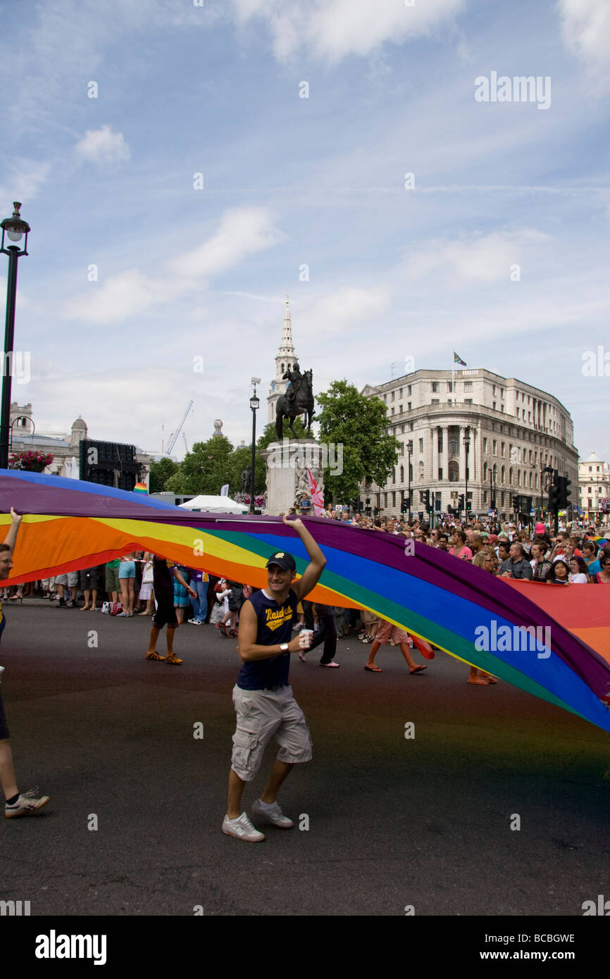 L annuale a Londra Gay Pride Parade 4 luglio 2009, Inghilterra, Regno Unito Foto Stock
