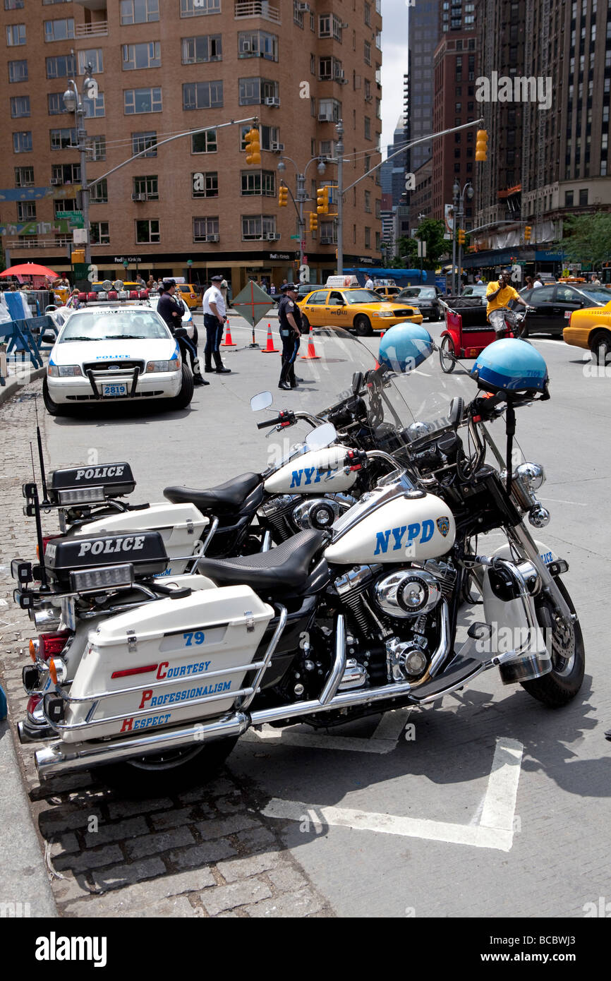 NYPD motocicli in NYC Foto Stock