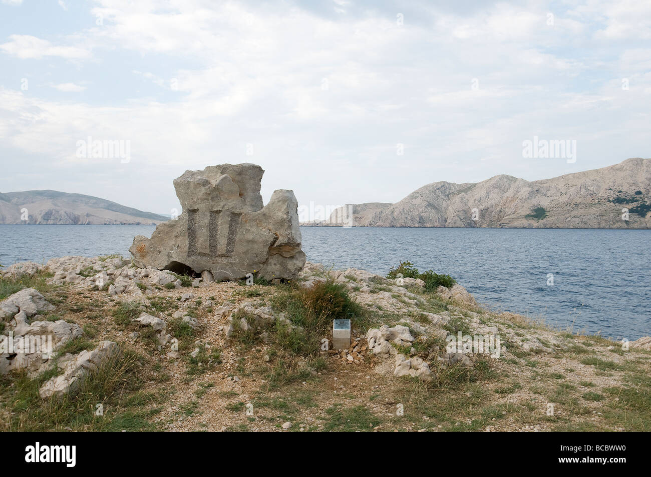 Il monumento di alfabeto Giagolithic Foto Stock