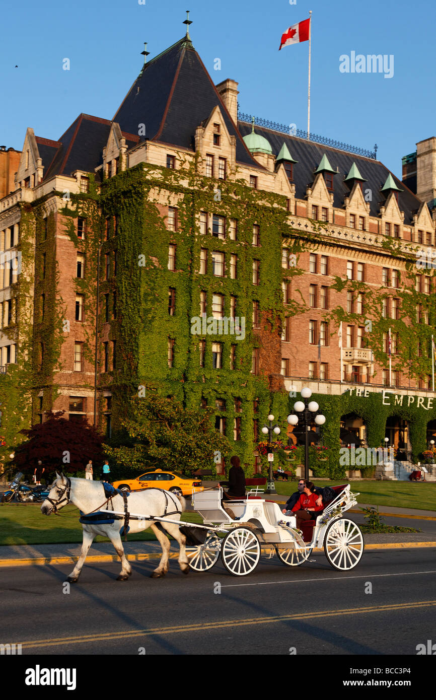 Hotel Empress carrello Victoria Isola di Vancouver Canada America del Nord Foto Stock