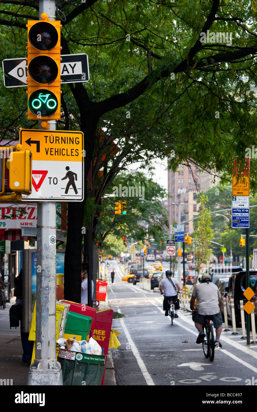 New York City Bike Lane Foto Stock