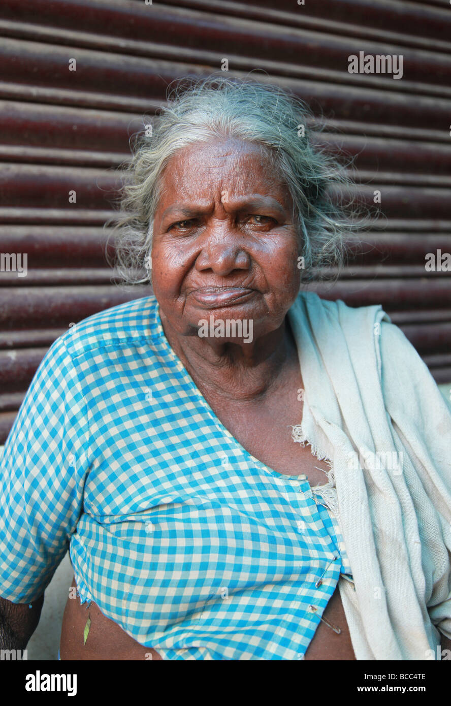 Anziana donna indiana Foto Stock