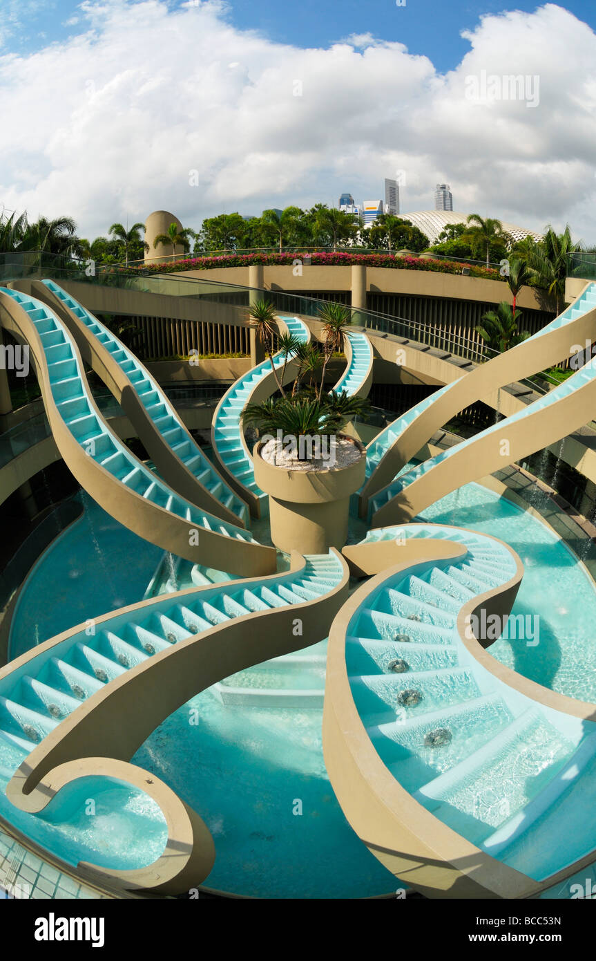 Marina Mandarin Spiral Fountain, Singapore SIN Foto Stock