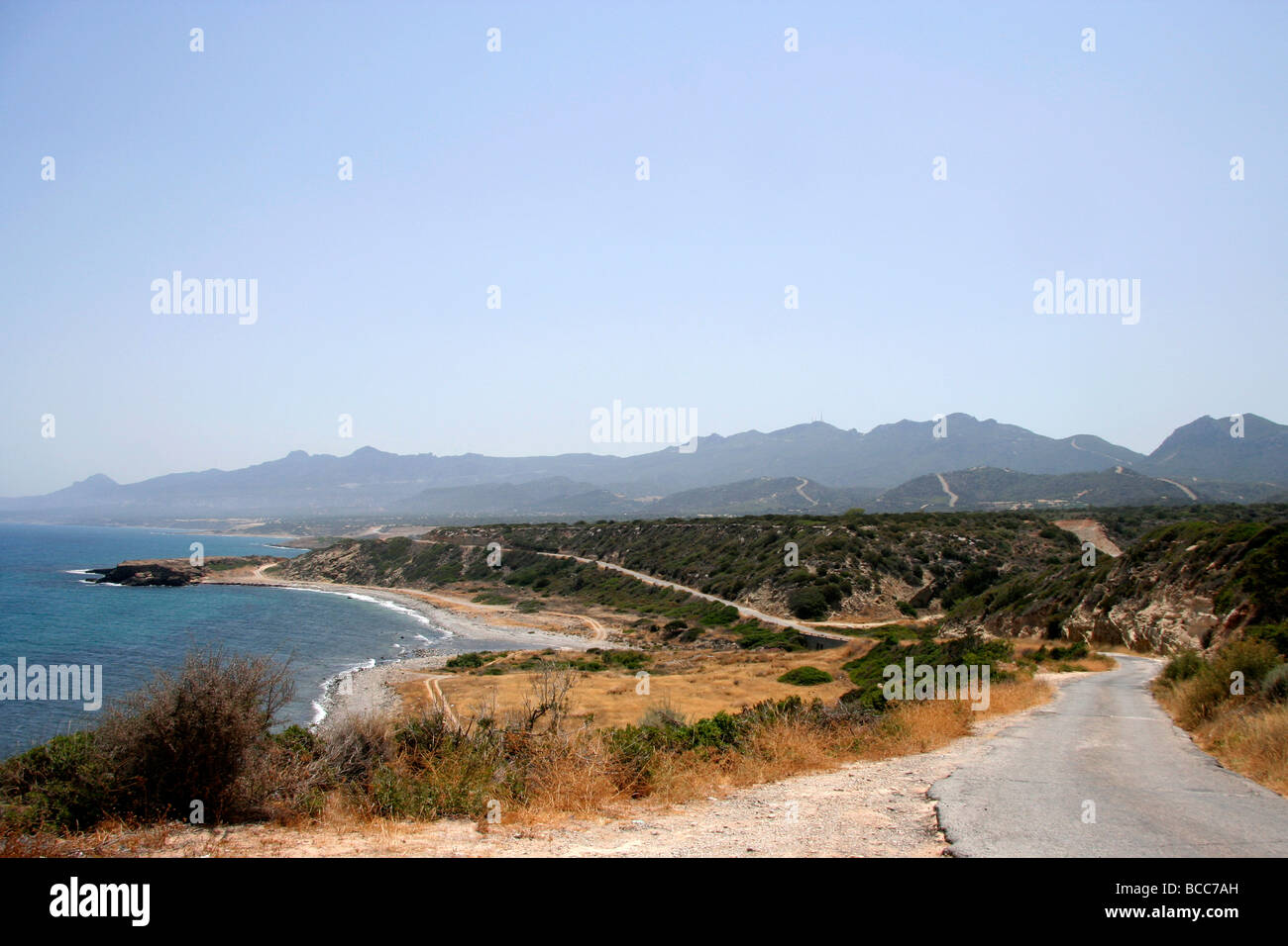 La strada per Kaplica nel Karpas Panhandle Cipro del Nord Foto Stock