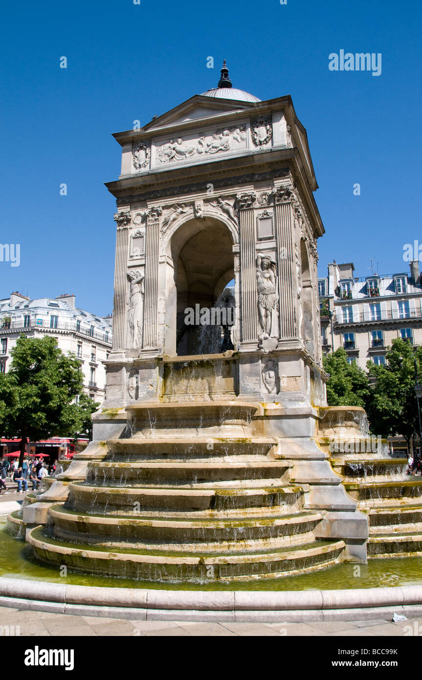 Parigi Fontana Halles Francia parigino francese Foto Stock