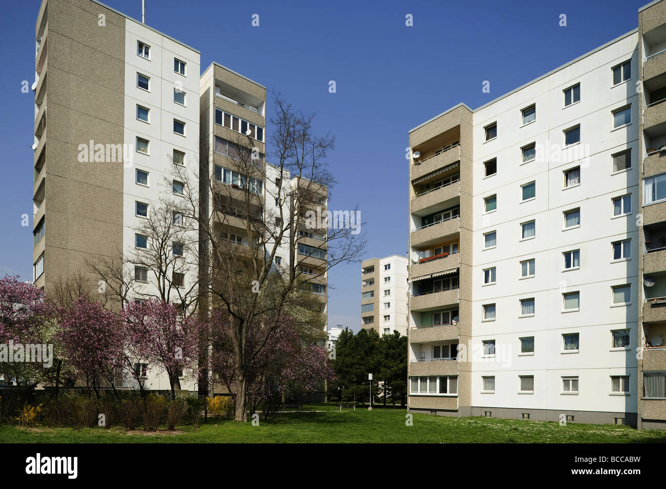 Wien Vienna Plattenbauten costruzione realizzata con elementi prefabbricati in calcestruzzo Lastre Foto Stock