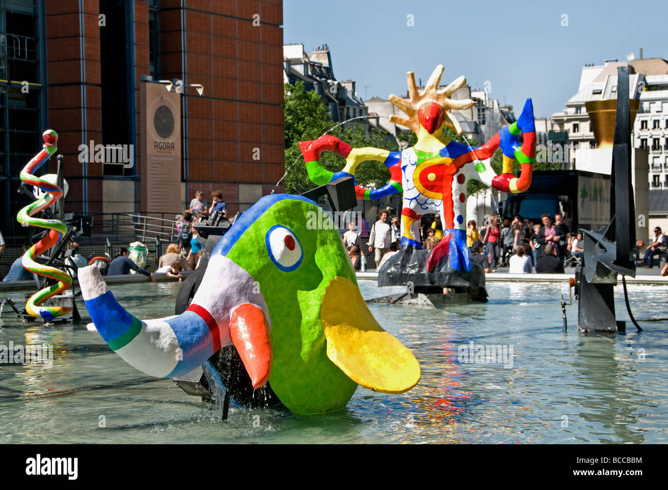 Pompidou Museo Beaubourg Parigi Parigi Place Igor Stravinsky Foto Stock