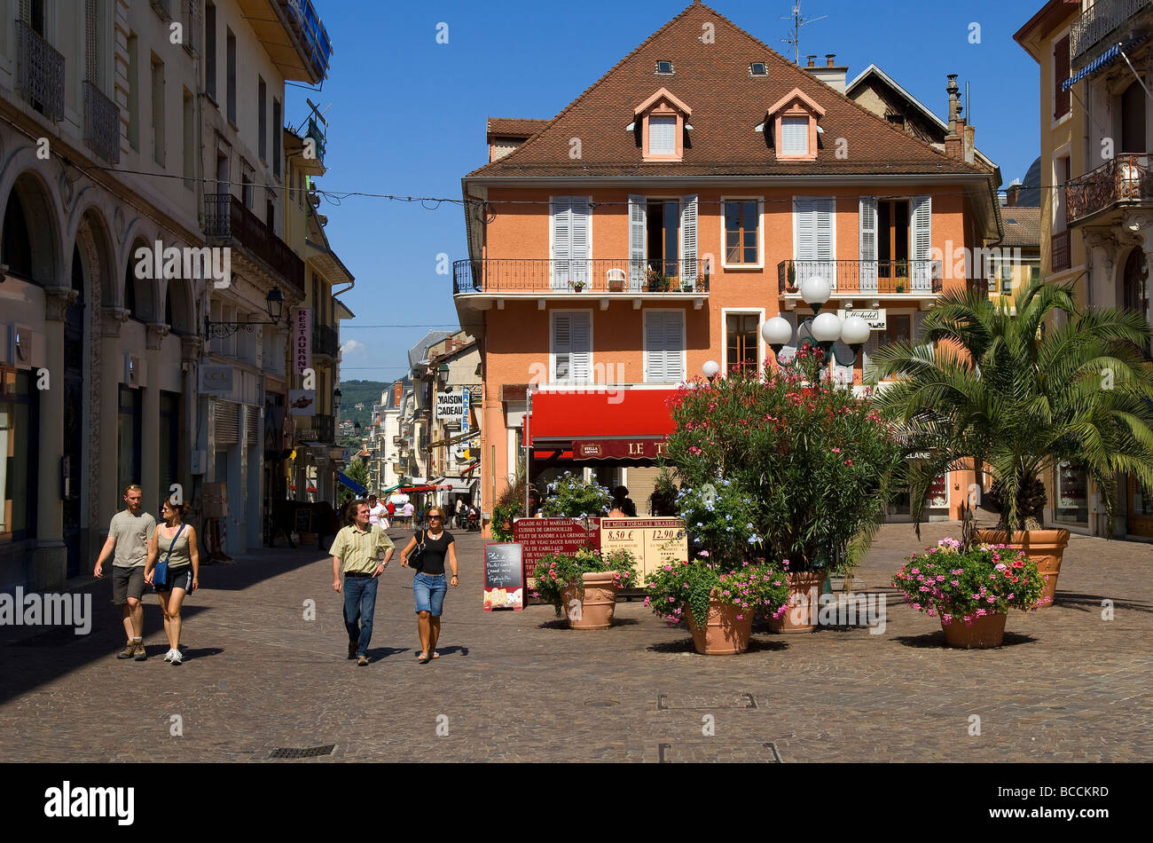 Francia, Savoie, Aix les Bains, place Carnot Foto Stock