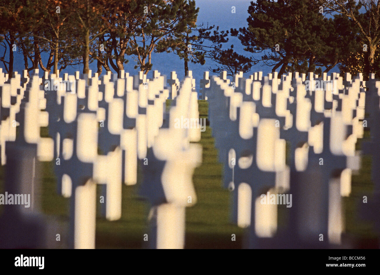 Francia, Calvados, Omaha Beach, American cimitero militare in Saint Laurent sur Mer dove 9386 soldati sono sepolti Foto Stock