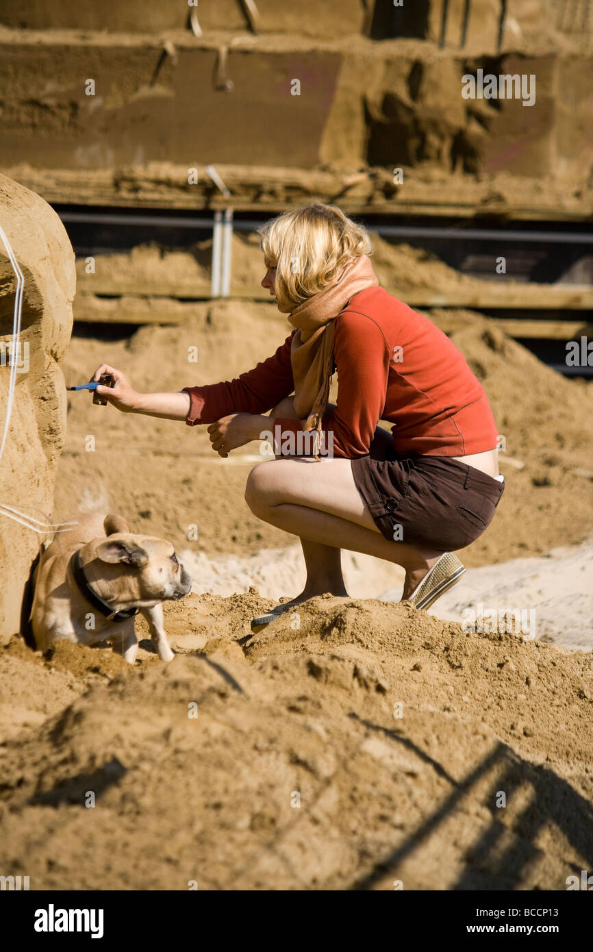 Sabbia sculpturers in Gdansk, ulteriori informazioni nel campo descrizione. Foto Stock