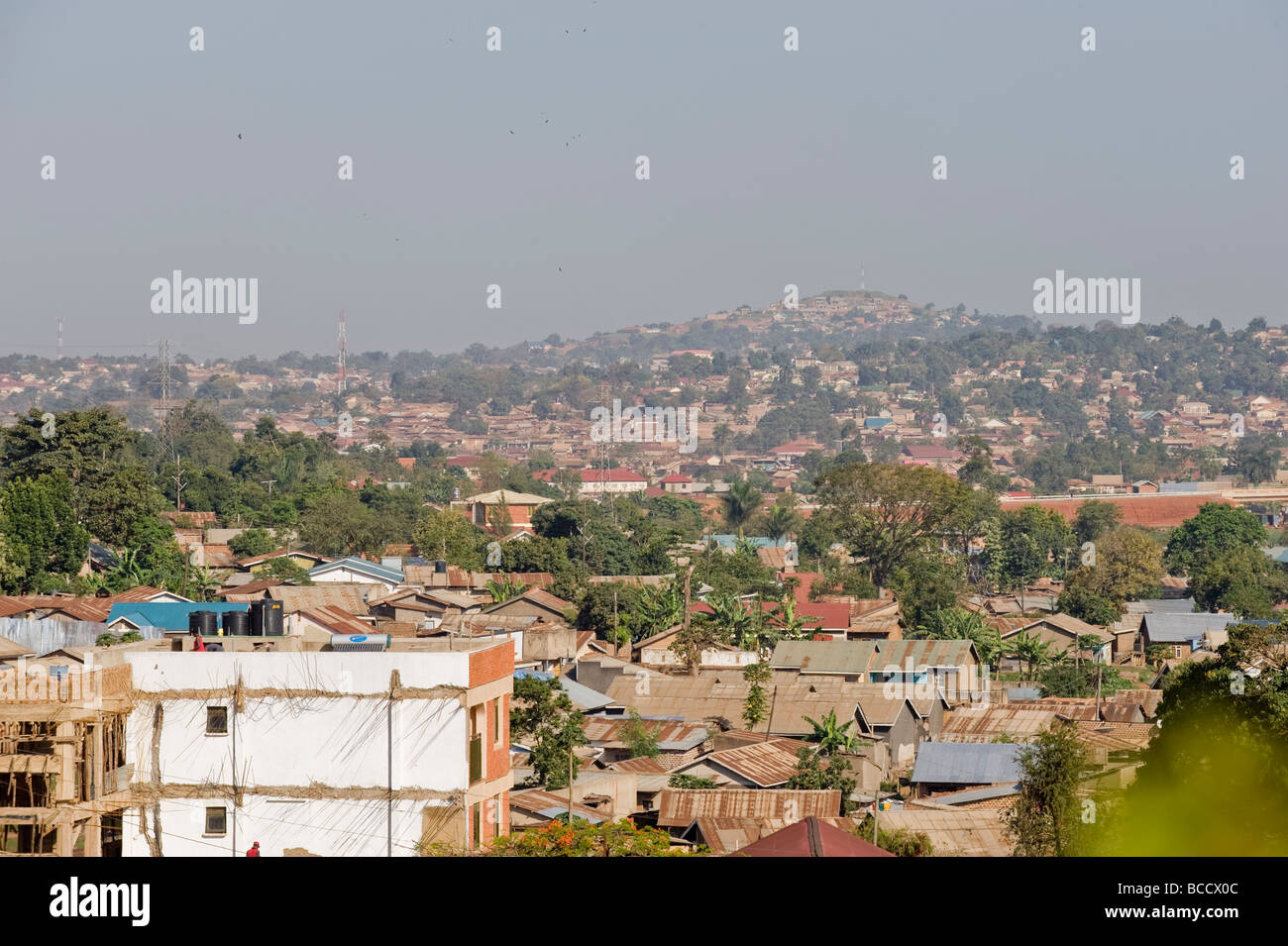 Colpo generale delle baraccopoli Kamwockya Kampala Uganda Foto Stock