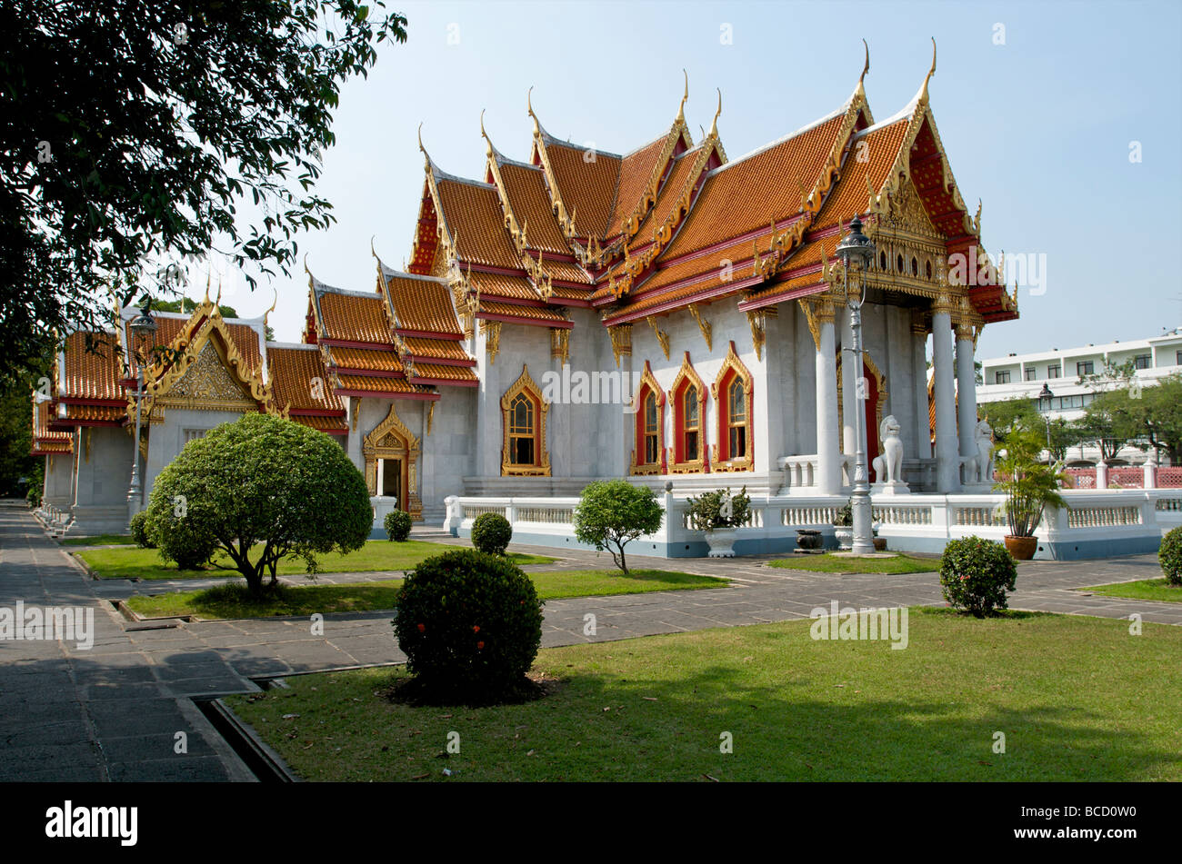 Wat Benjamabophit il tempio in marmo in Bangkok Foto Stock