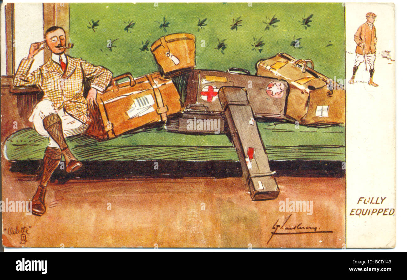 Cartolina intitolato completamente accessoriate per artista lancia Thackeray Foto Stock