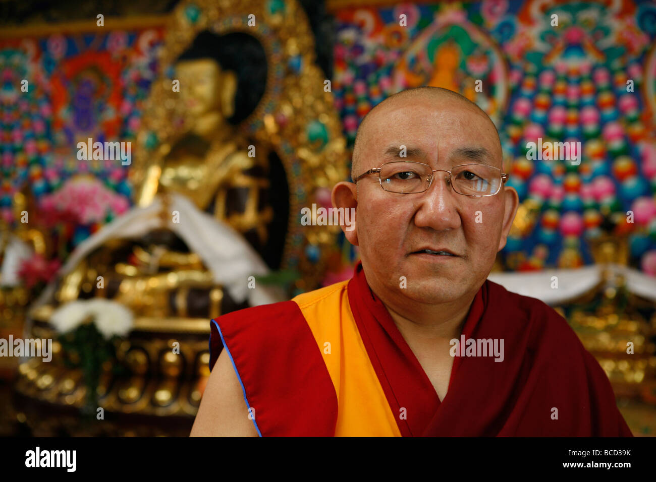 Arjia Rinpoche è un tibetano monaco buddista Foto Stock