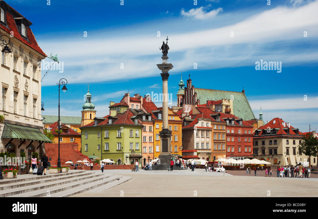 Varsavia, Polonia - La Piazza del Castello di Varsavia Old Town Foto Stock