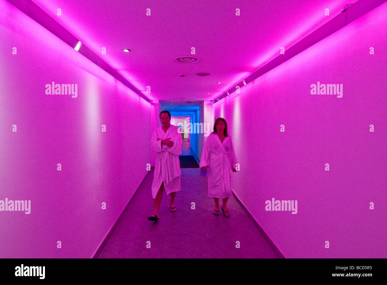 La cromoterapia Pré Saint Didier Spa Aosta Italia Foto Stock