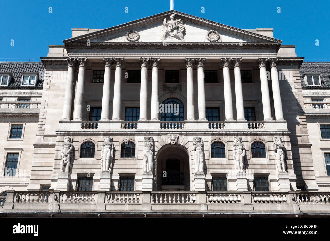La Banca d'Inghilterra nella città di Londra, Regno Unito Foto Stock