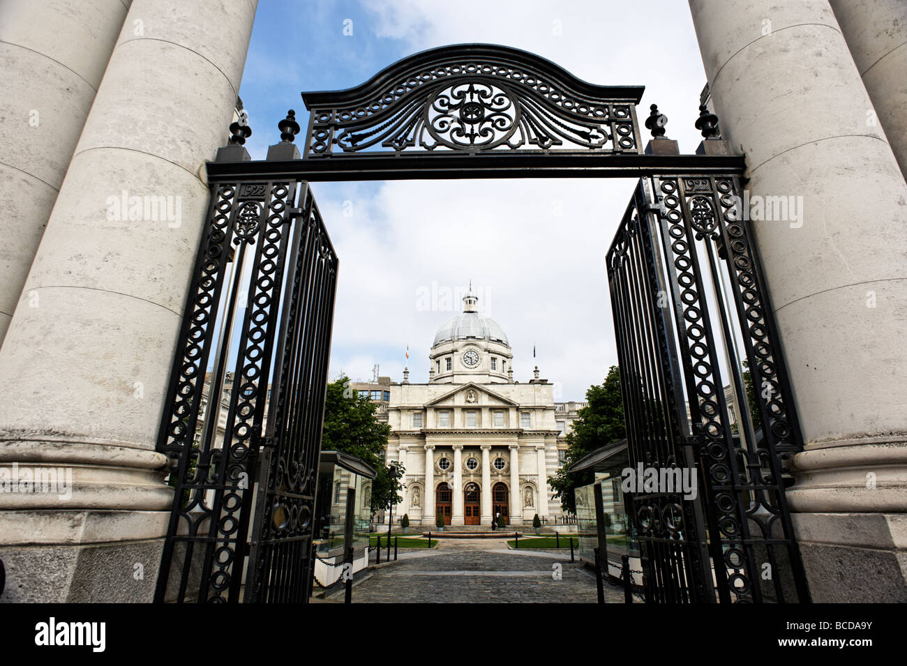 Leinster House edificio che è la sede del parlamento irlandese a Dublino Repubblica di Irlanda Foto Stock