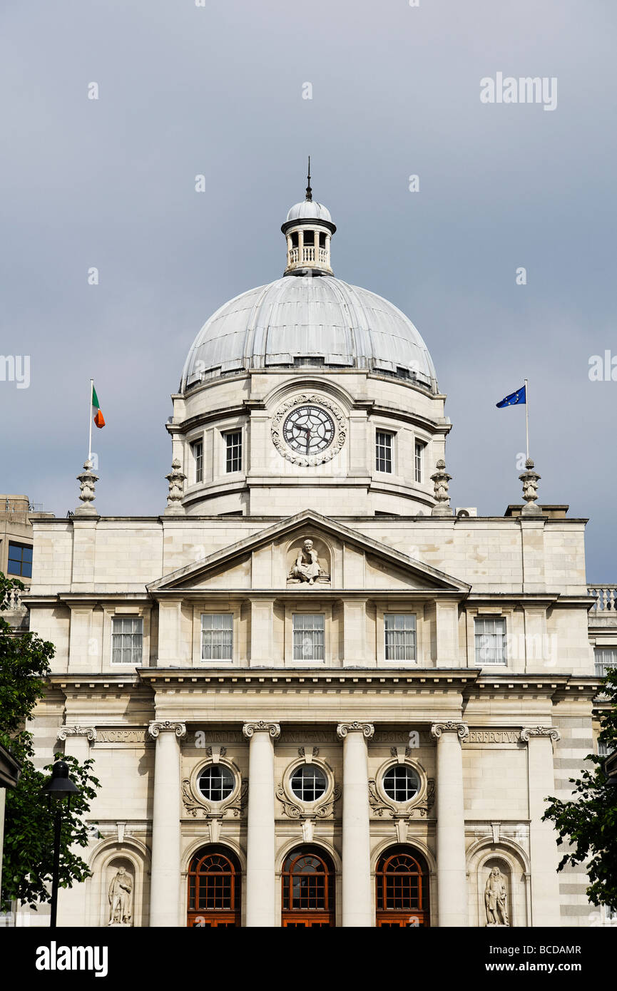 Leinster House edificio che è la sede del parlamento irlandese a Dublino Repubblica di Irlanda Foto Stock