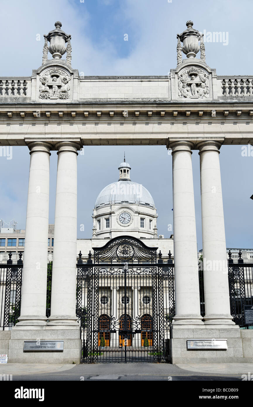Leinster House edificio che è la sede del parlamento irlandese a Dublino Repubblica di Irlanda Foto Stock