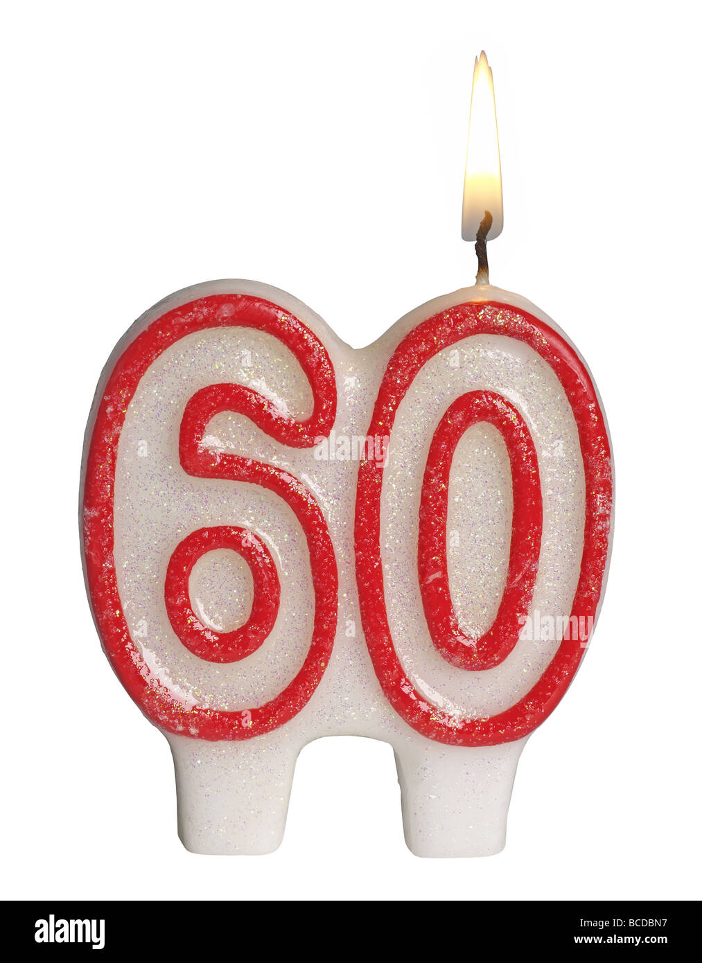Numero 60 compleanno candela Foto Stock