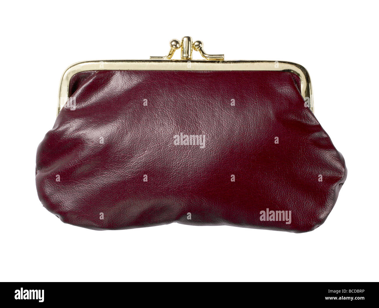 La Borgogna portafoglio in pelle chiuso vista in elevazione Foto Stock