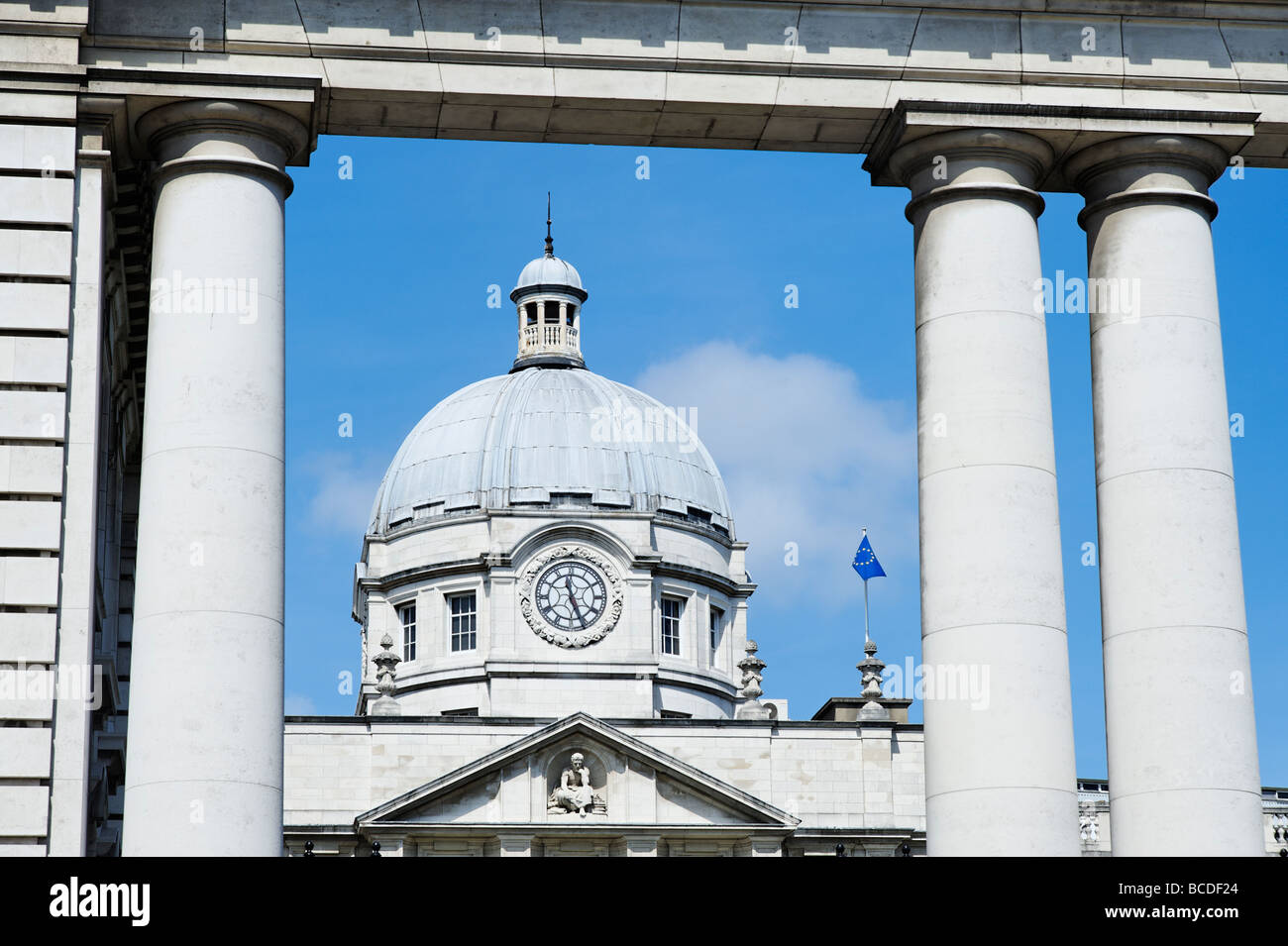 Leinster House edificio che è la sede del parlamento irlandese a Dublino Repubblica di Irlanda Foto Stock