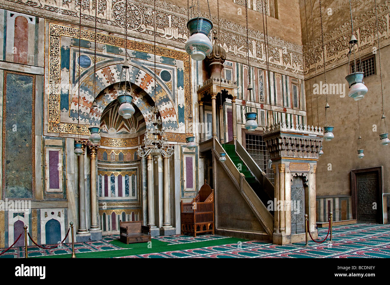 Il Cairo Egitto Sultan Moschea Hassan musulmani arabi islam Foto Stock
