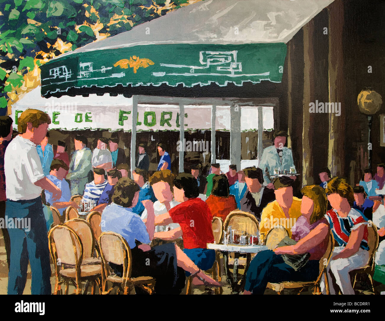 Café de Flore parigino parigi francia - francese bar pub ristorante Boulevard St Germain Foto Stock