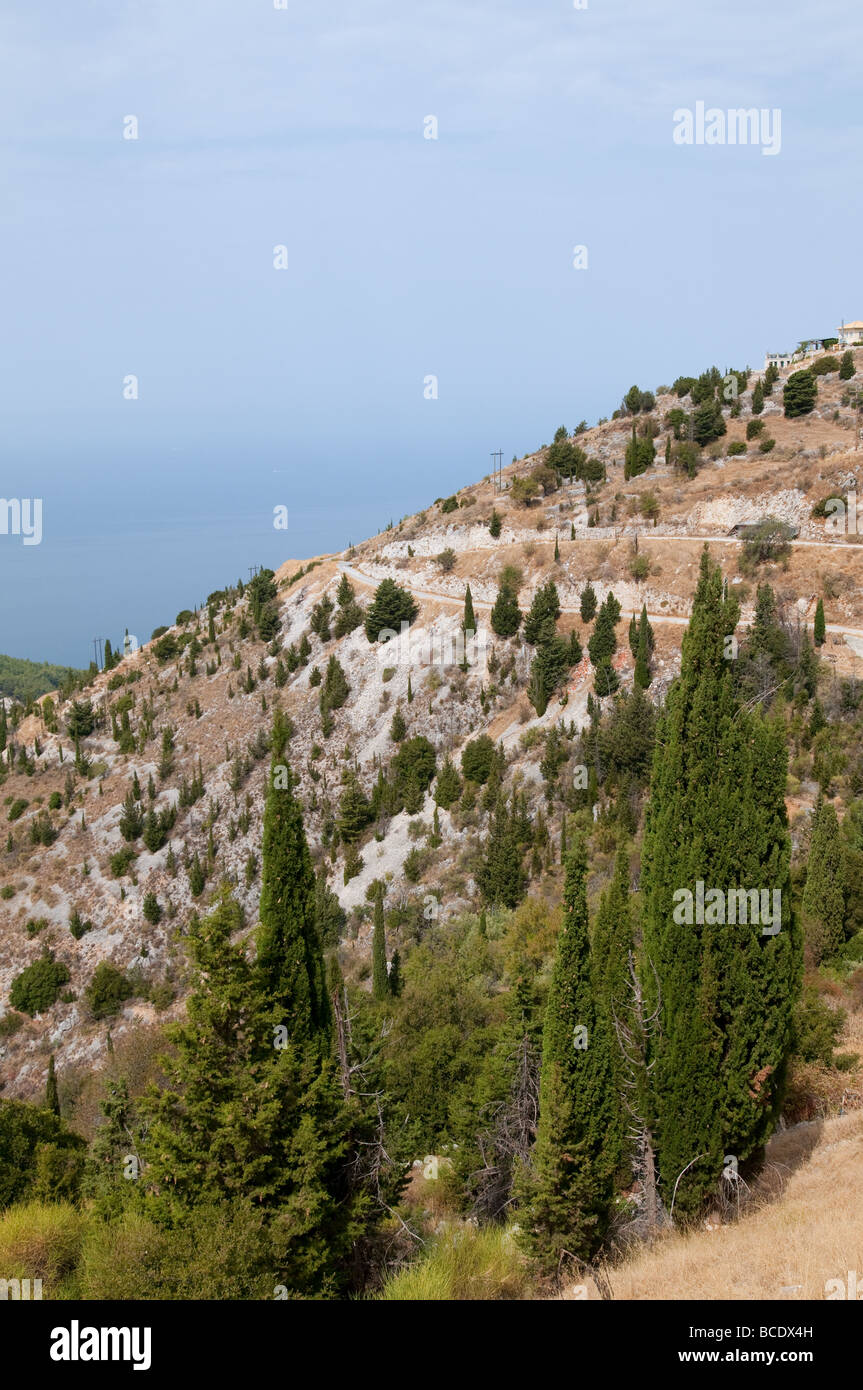 Paesaggio dal continente greco vicino alla costa occidentale della Grecia Foto Stock