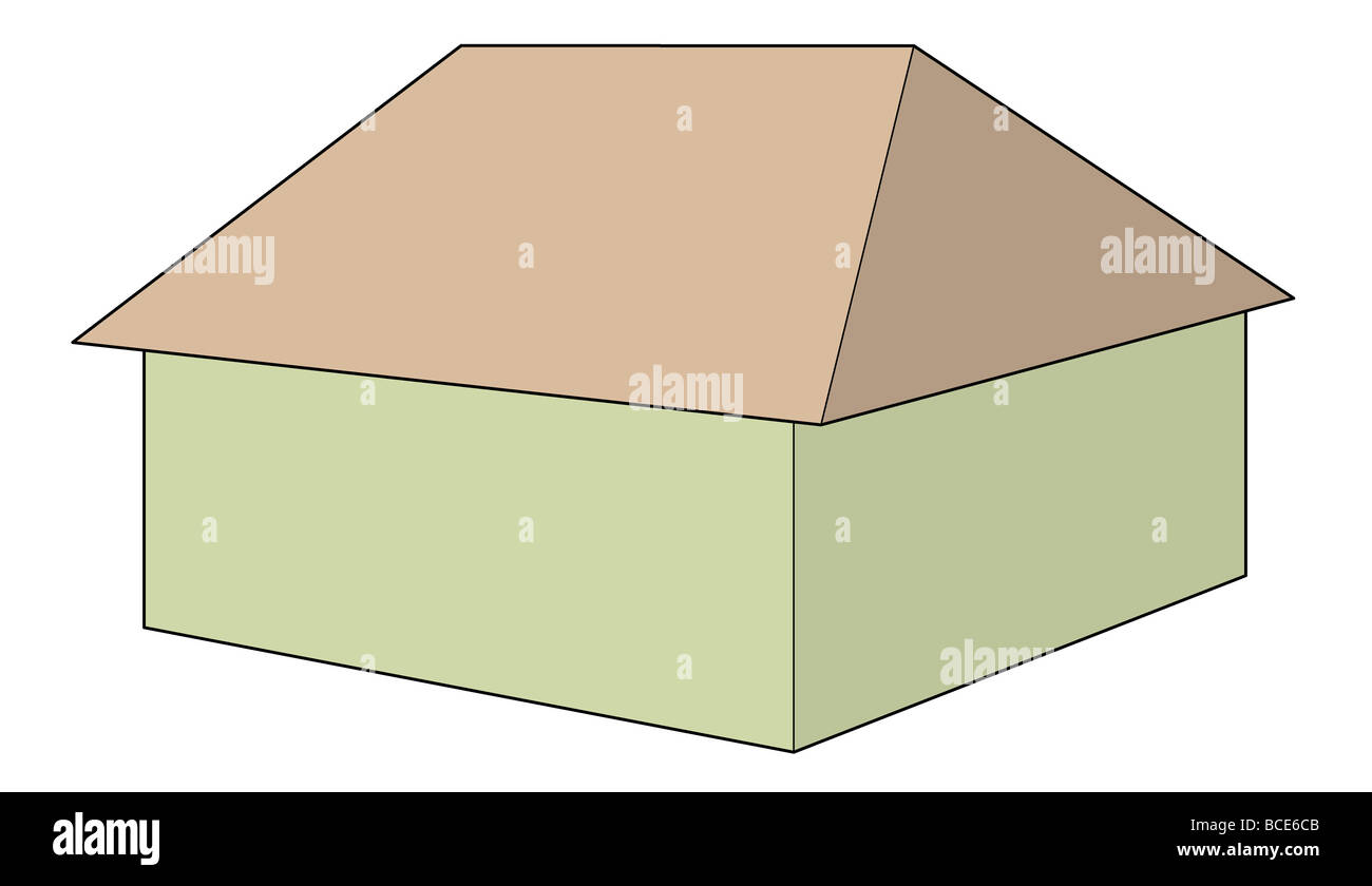 Anca, o hipped, tetto. Foto Stock