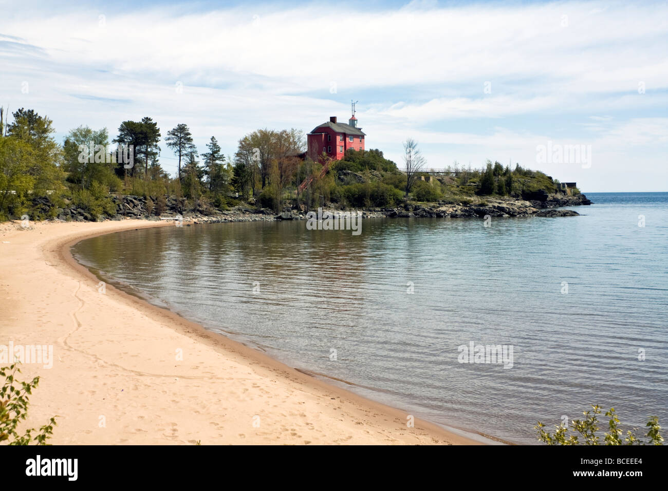 Marquette Faro del porto nel Michigan Foto Stock