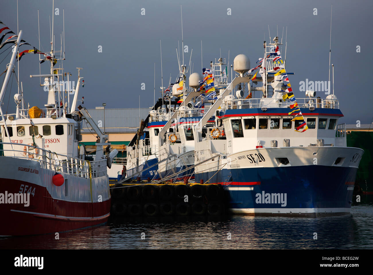 Barche da pesca, Höfn, Islanda Foto Stock