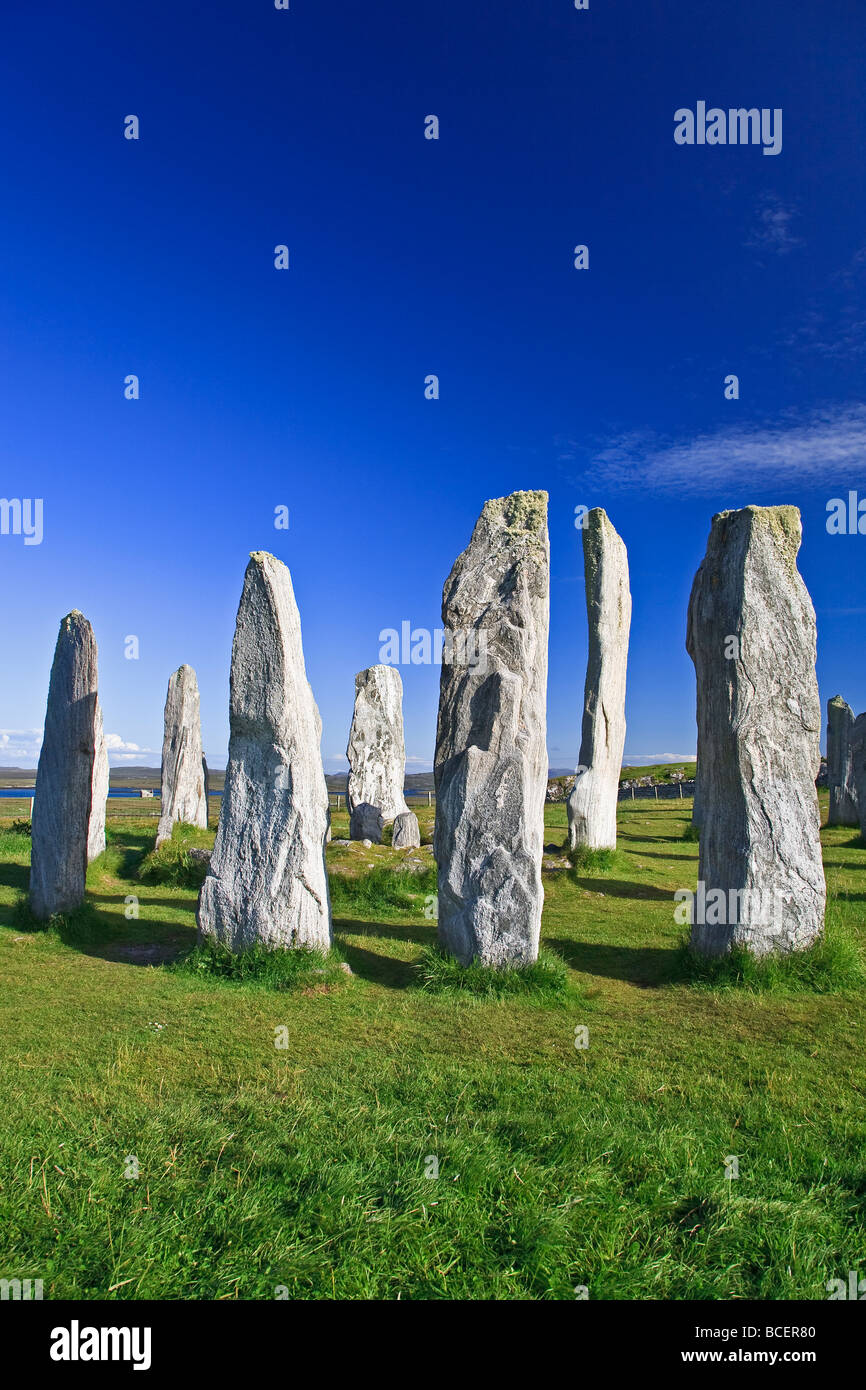 Callanish stone circle, isola di Lewis, Ebridi Esterne, Scotland, Regno Unito. 2009 Foto Stock