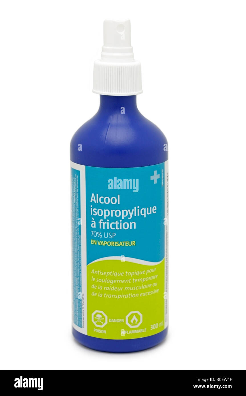 L'Alcool isopropylique á vaporisateur attrito/alcool isopropilico Spray-on  Foto stock - Alamy