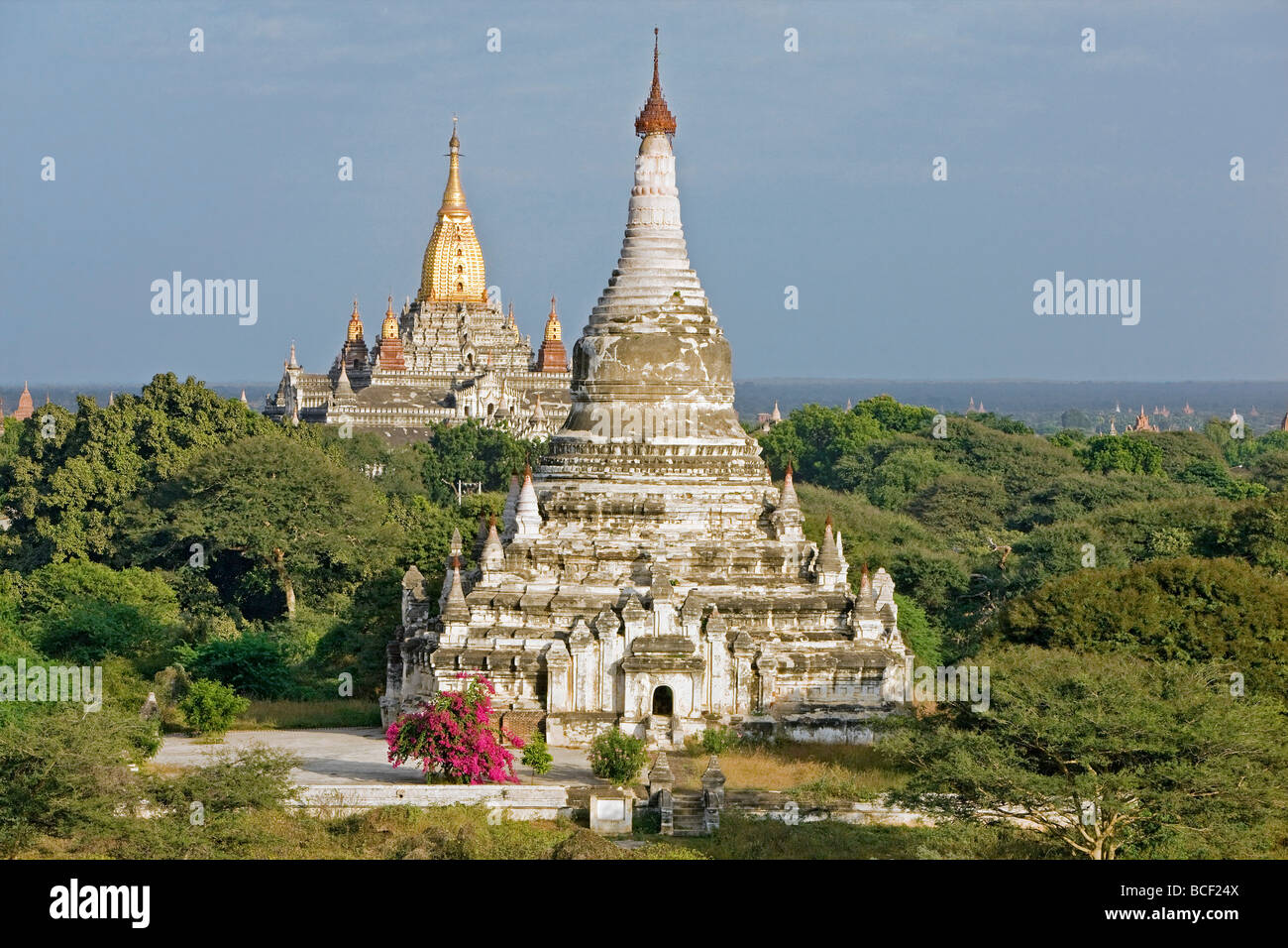 Myanmar. La Birmania. Bagan. Antichi templi buddisti della pianura centrale a Bagan preso dal XII secolo Shwegugyi Temple. Foto Stock
