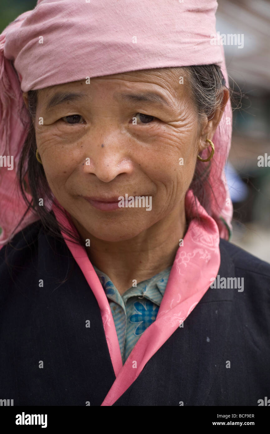 India, Sikkim, Tashiding, Lepcha donna Foto Stock