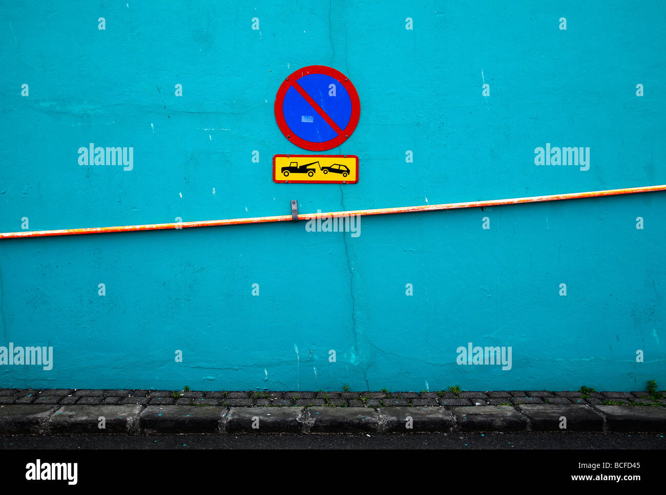 Nessuna zona di parcheggio, Reykjavík, Islanda Foto Stock