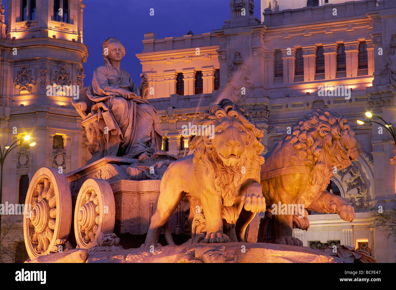 Spagna, Madrid Cibeles statua Foto Stock