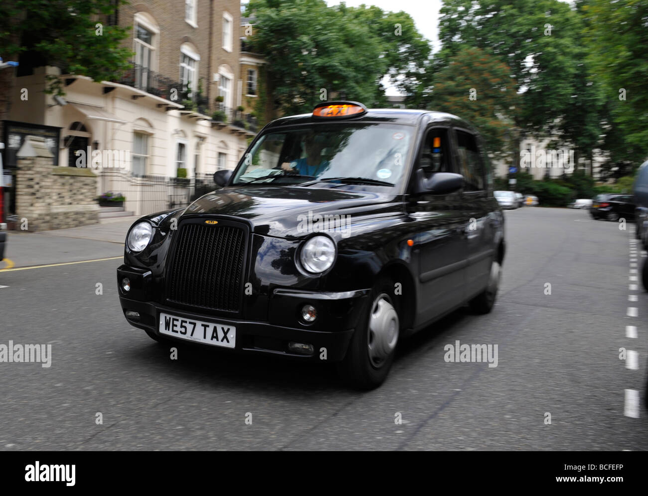 London black taxi con licenza per il noleggio in Londra Foto Stock